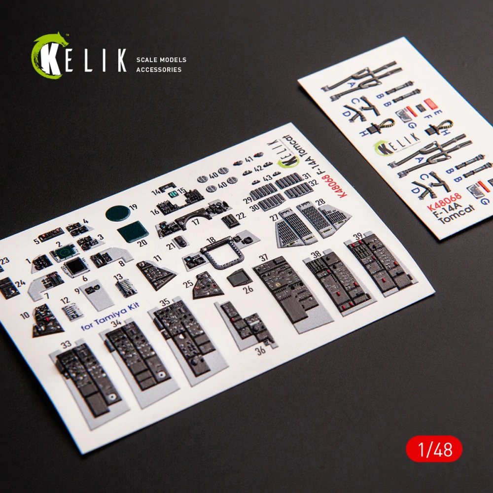 Kelik F-14A Tomcat Late - Interior 3D Decals For Tamiya Kit 1/48