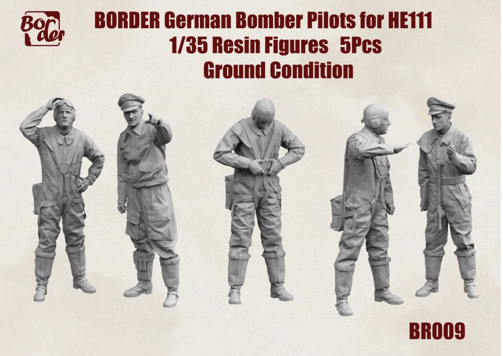 Border Model German Bomber Pilots for He 111, Ground Status (Resin) 1/35