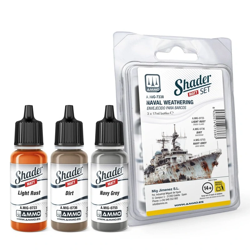 Ammo Mig Shader Set Matt - Naval Weathering / Set stínovacích barev