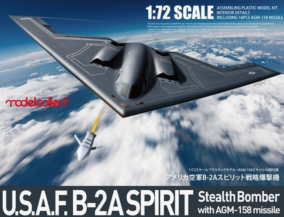 Modelcollect USAF B-2A Spirit Stealth Bomber With AGM-158 Missile 1/72