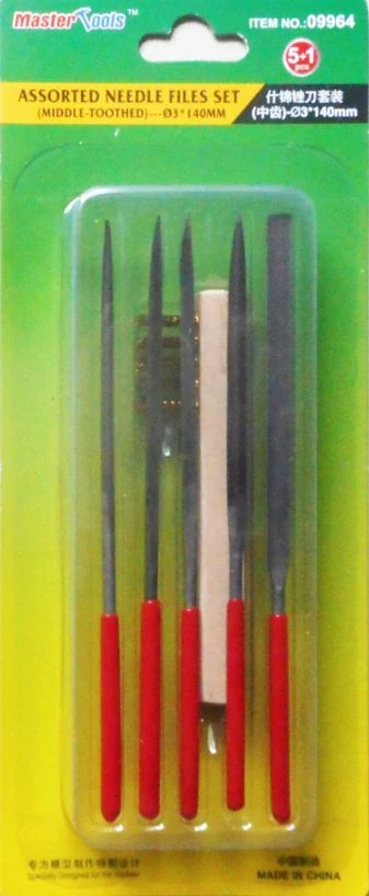 Master Tools Assorted needle files set (Middle-Toothed) / Set jemných jehlových pilníků 6v1
