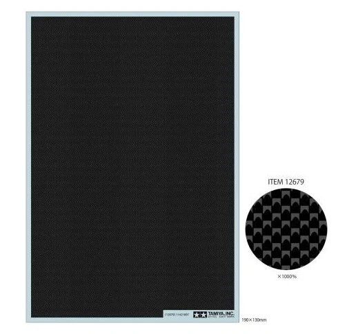 Tamiya Carbon Decal Plain Weave/Fine / Obtiskový arch se vzorem karbonu - jemný