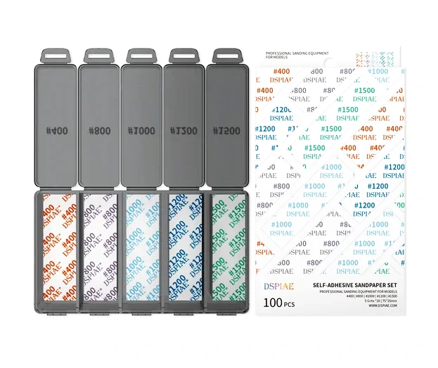 DSPIAE DSP-S01 Reusable Self-Adhesive Sandpaper Set / Sada samolepících brusných papírů (100ks)