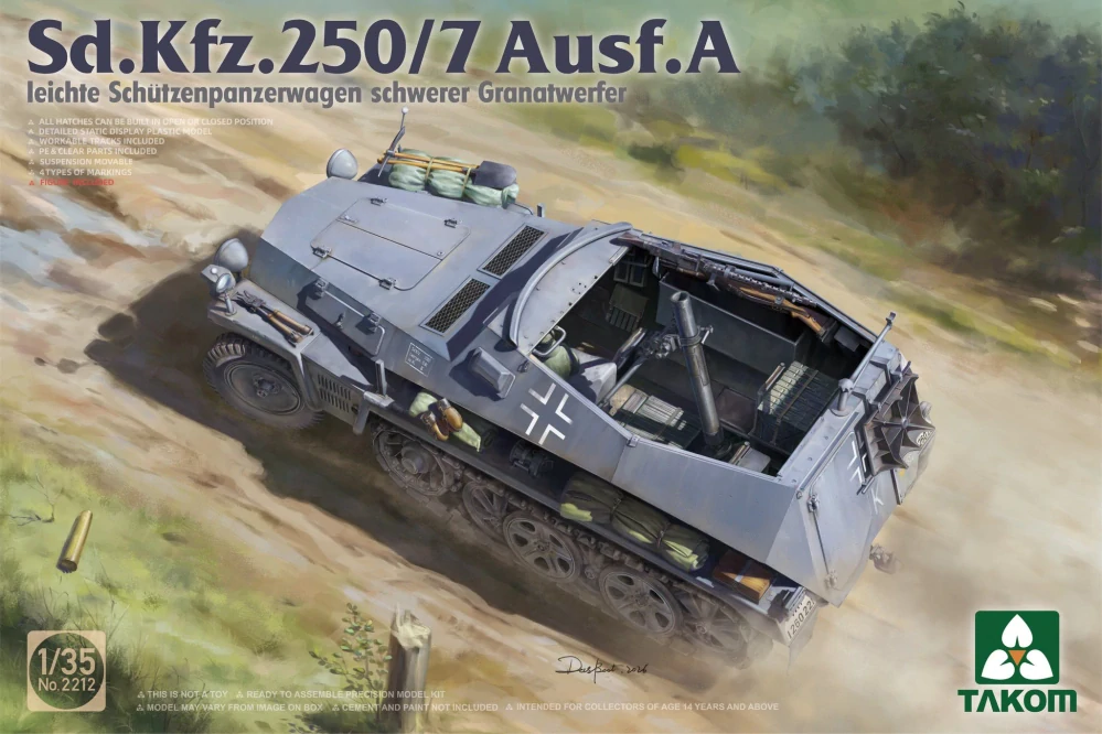 Takom Sd.Kfz.250/7 Ausf.A Ie.Schützenpanzerwagen Granatwerfer (81 mm mortar) 1/35 (Předobjednávka červenec)