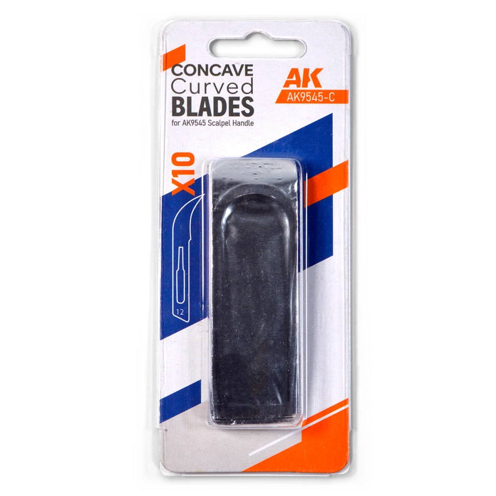 AK Concave Curved Blades for AK-9545 (10 Units) / Sada 10ks náhradních čepelí - Oblé špičaté