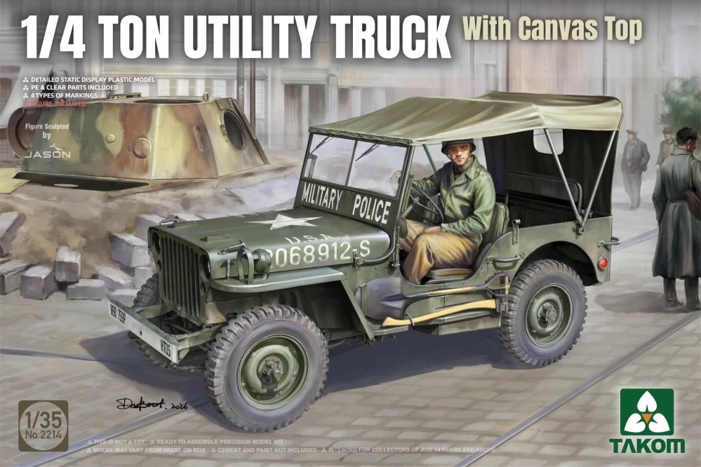 Takom 1/4 ton Utility Truck (Jeep) with canvas top (Jeep) 1/35 (Předobjednávka listopad)