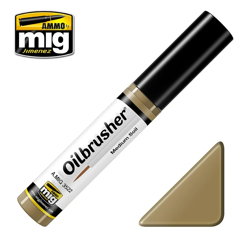 Ammo Mig Oilbrusher Medium Soil / Středně zemitá