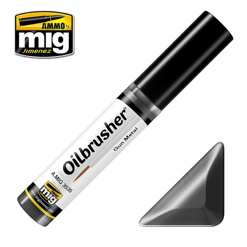 Ammo Mig Oilbrusher Gun Metal / Zbraňová kovová