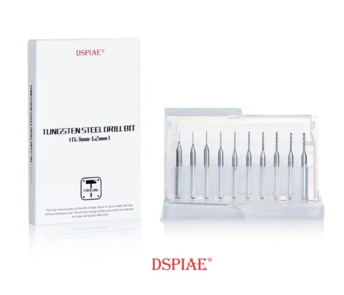 DSPIAE DB-03 0.3~1.2 Tungsten Steel Drill Bit / Set wolframových minivrtáků 10v1 (dřík 3.175mm)