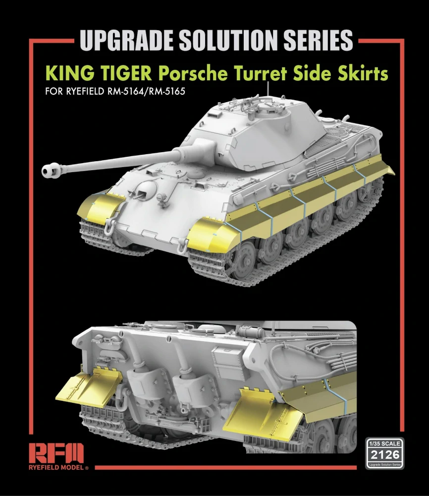 RFM Upgrade set King Tiger Porsche Turret Side Skirts 1/35 (Předobjednávka listopad)