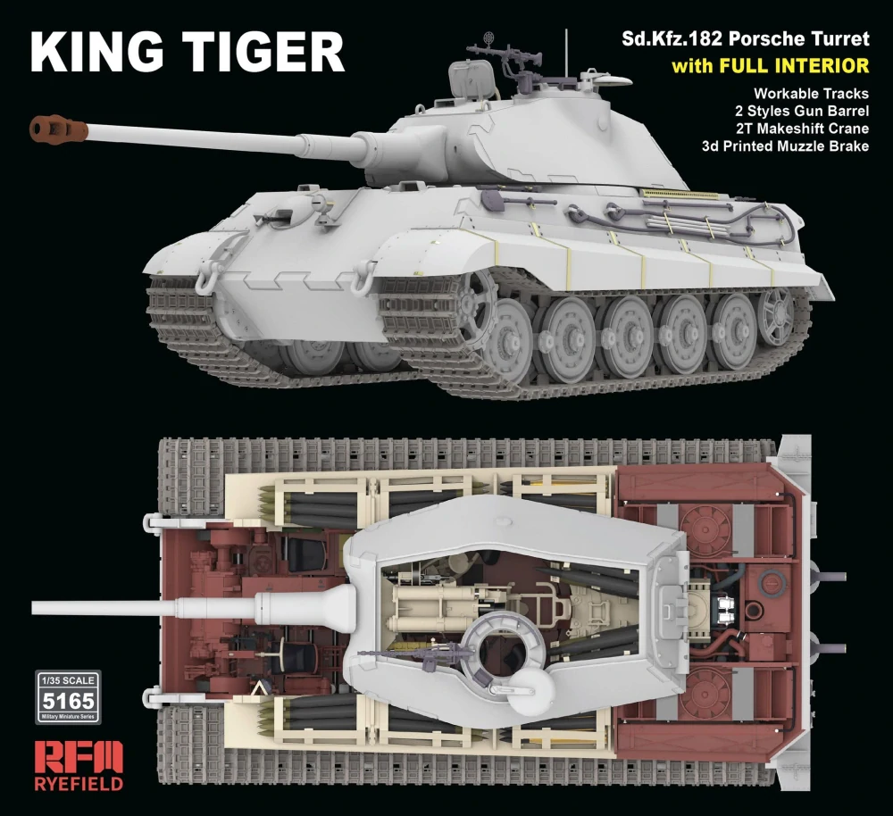 RFM Porsche Turret King Tiger w/INTERIOR & 2T crane 1/35 (Předobjednávka listopad)