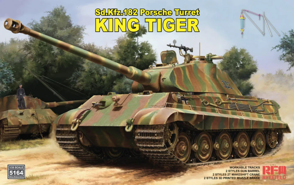 RFM Porsche Turret King Tiger w/2T crane 1/35 (Předobjednávka listopad)