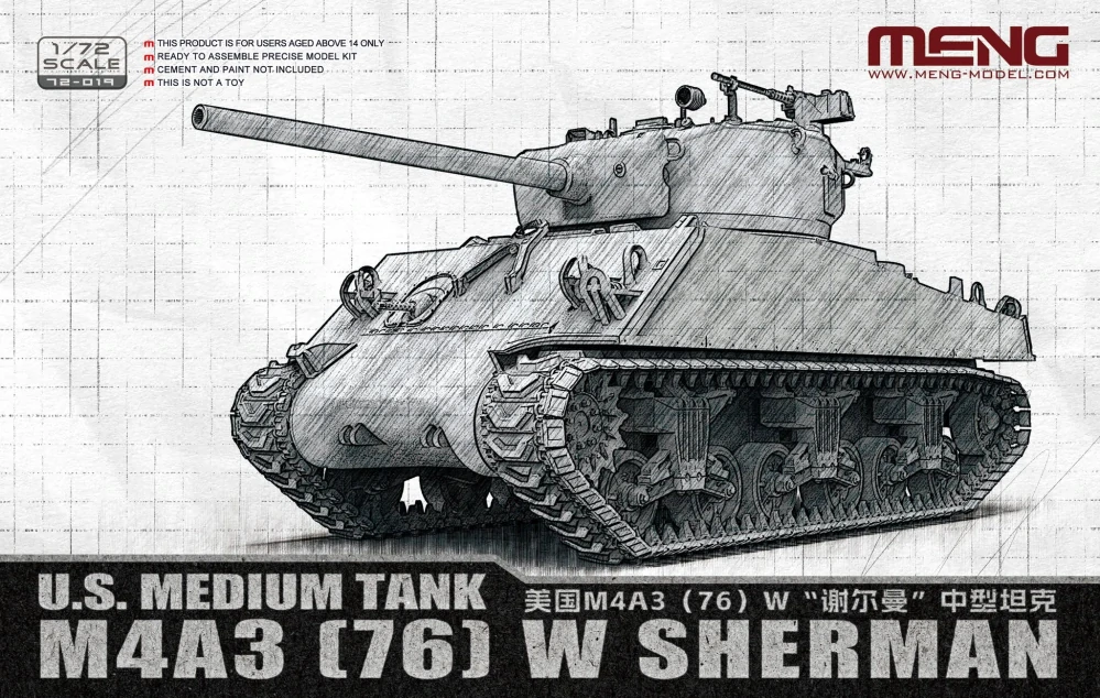 MENG U.S. Medium Tank M4A3 (76) W Sherman 1/72 (Předobjednávka říjen)