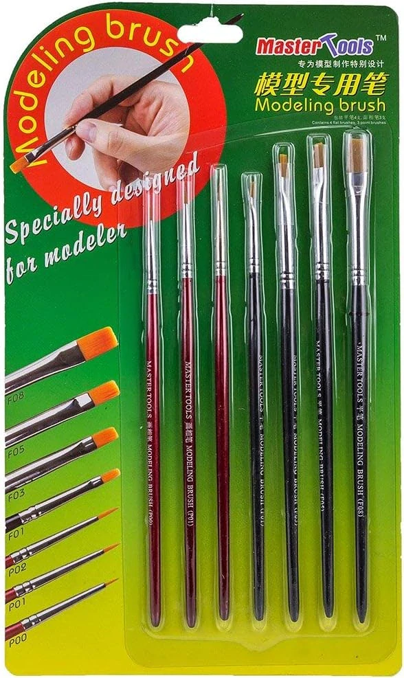 Master Tools Modeling brush set (7pcs) / Sada modelářských štětců 7v1