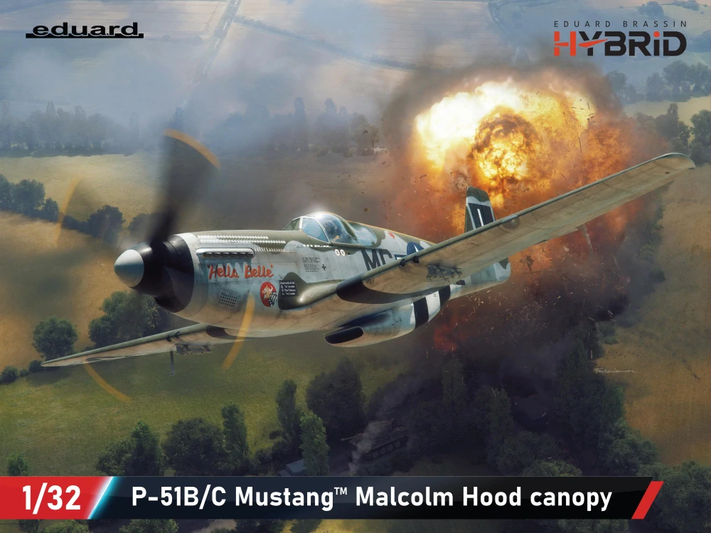 Eduard P-51B Mustang Malcolm Hood canopy Hybrid 1/32