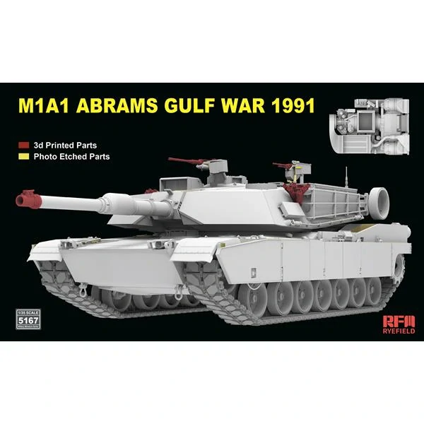 RFM M1A1 Abrams Gulf War 1991, w/engine compartment 1/35 (Předobjednávka prosinec/leden)