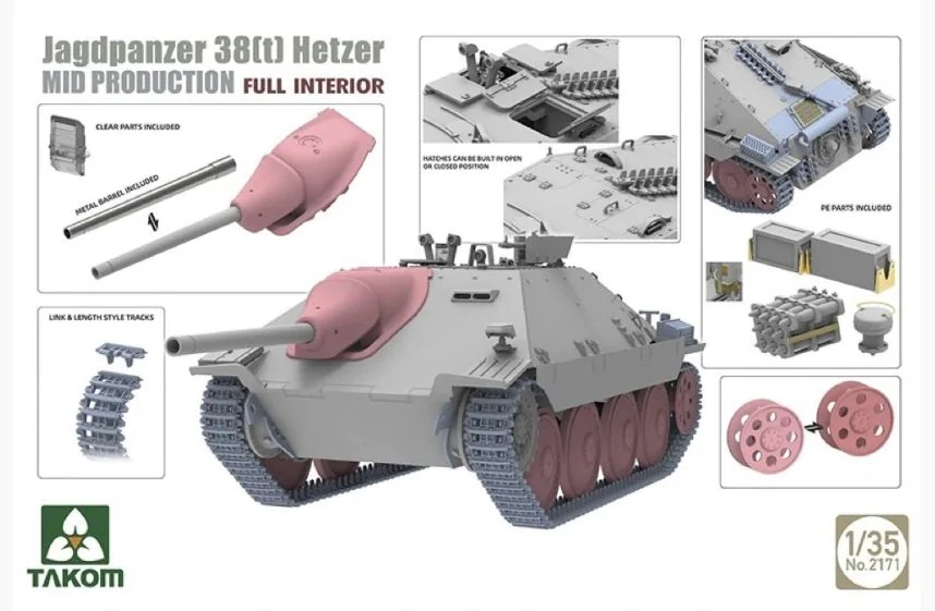 Takom Jagdpanzer 38(t) Hetzer Mid Full Interior 1/35