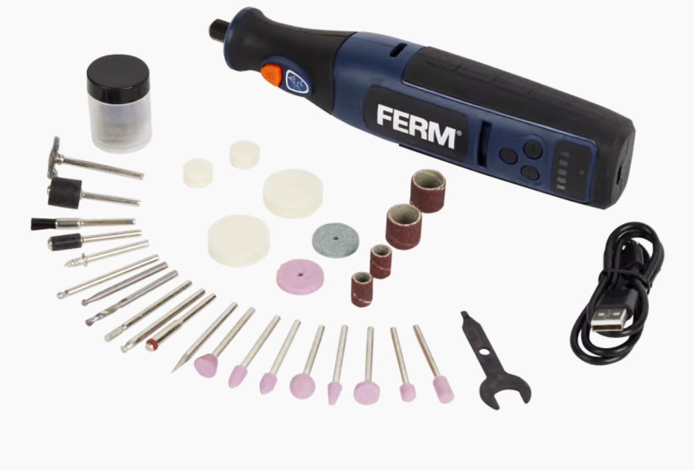 Aku modelářská bruska Ferm 8V + příslušenství (Záruka 3 roky)