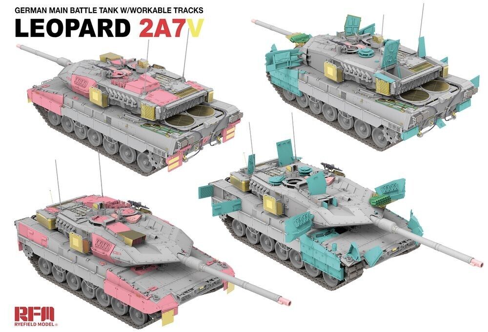 RFM German Main Battle Tank Leopard 2A7V W/Workable Tracks 1/35