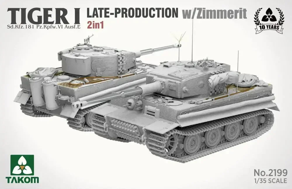 Takom Tiger I Late Production w/zimmerit Sd.Kfz. 181 Pz.Kpfw. VI Ausf. E (Late/Late Command) 1/35