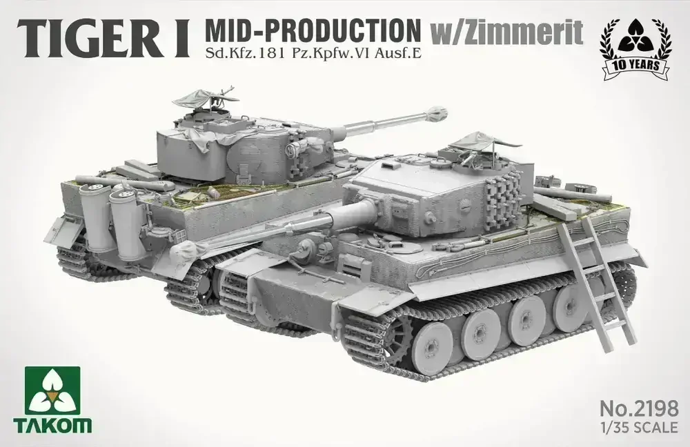 Takom Tiger I Mid-Production w/Zimmerit Sd.Kfz. 181 Pz.Kpfw. VI Ausf. E 1/35