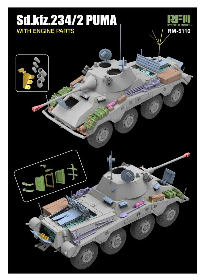 RFM Sd.Kfz.234/2 PUMA with Engine Parts 1/35