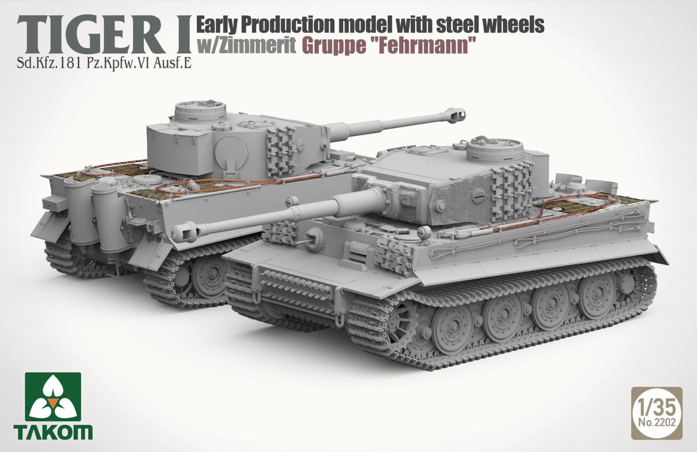 Takom TIGER I EARLY-Steel Wheels/Zimm. - Gruppe Fehrmann 1/35