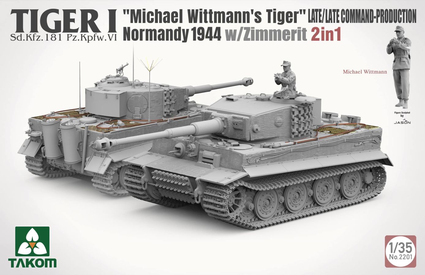 Takom TIGER I LATE/LATE COMM. w/ZIMM. Michael Wittmann 1/35