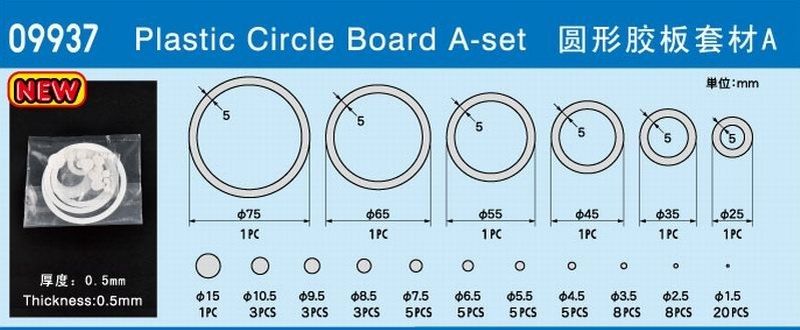 Plastic Circle Board A-set / Sada plastových kroužků