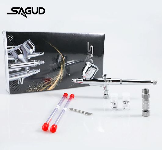 Sagud SD-130S Double Action Airbrush Set 0.2mm + 0.3mm + 0.5mm