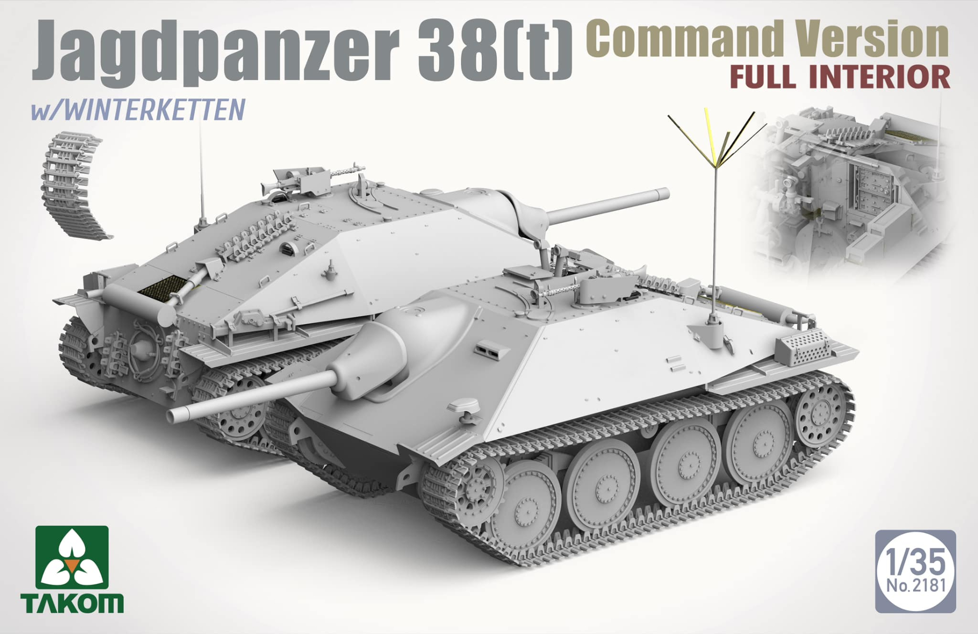 Takom Jagdpanzer 38(t) Hetzer Command Version with Winterketten Full Interior 1/35
