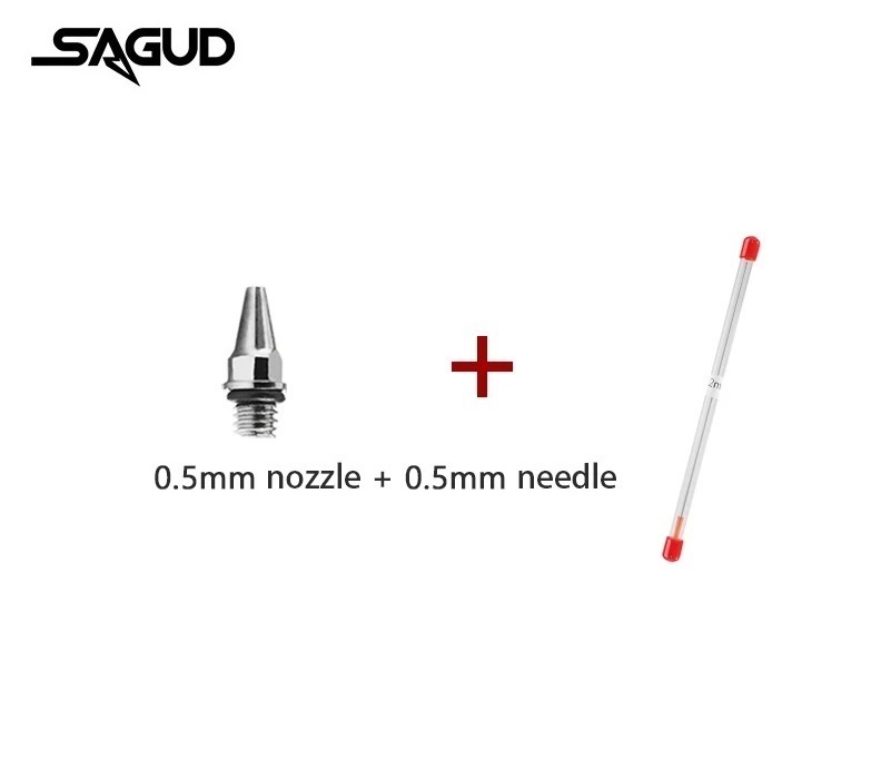 Přestavbový (náhradní) set pro airbrush pistole Sagud - Tryska + Jehla 0,5mm