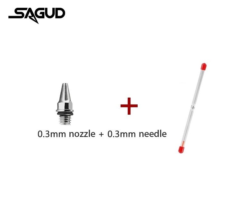 Přestavbový (náhradní) set pro airbrush pistole Sagud - Tryska + Jehla 0,3mm