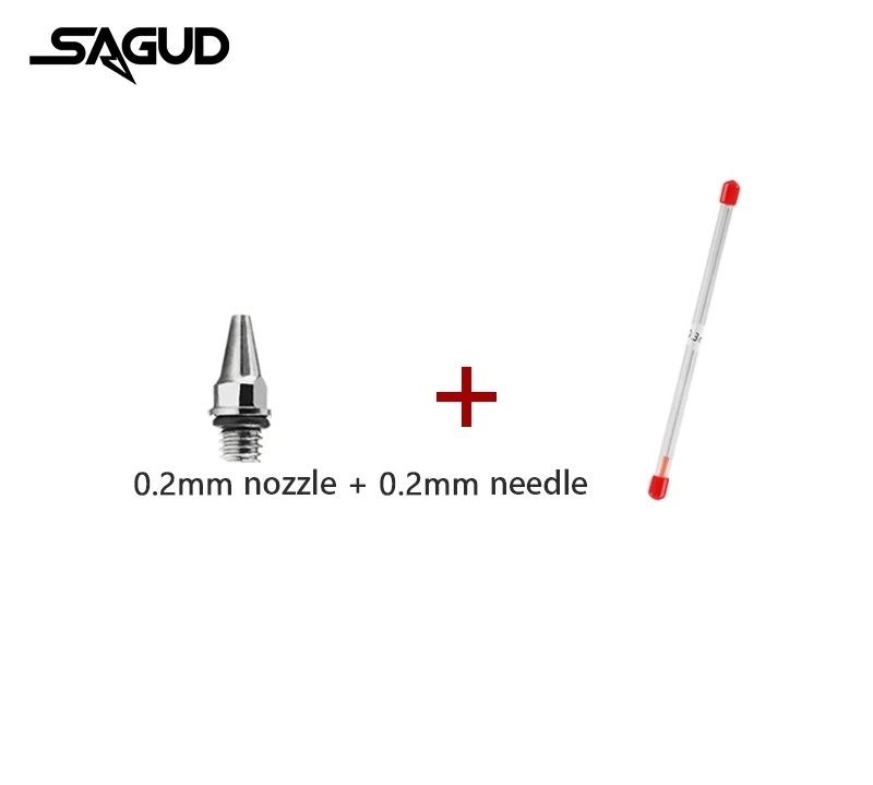 Přestavbový (náhradní) set pro airbrush pistole Sagud - Tryska + Jehla 0,2mm