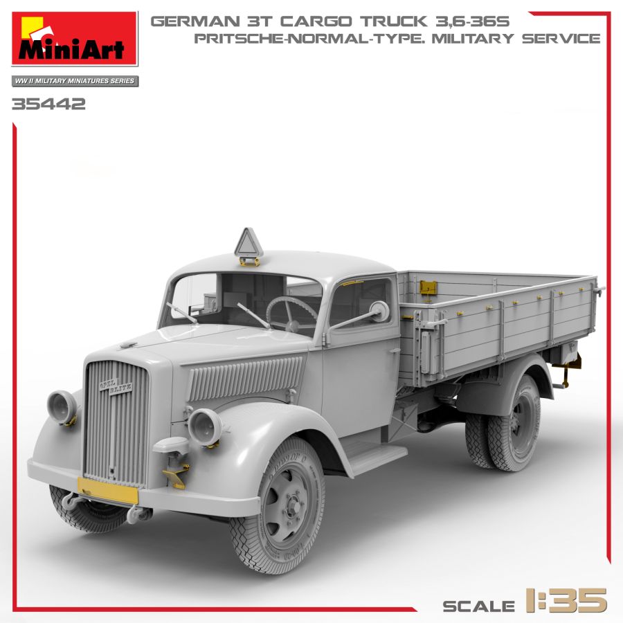 MiniArt German 3t Cargo Truck 3,6-36S. Pritsche-Normal-Type. Military Service 1/35