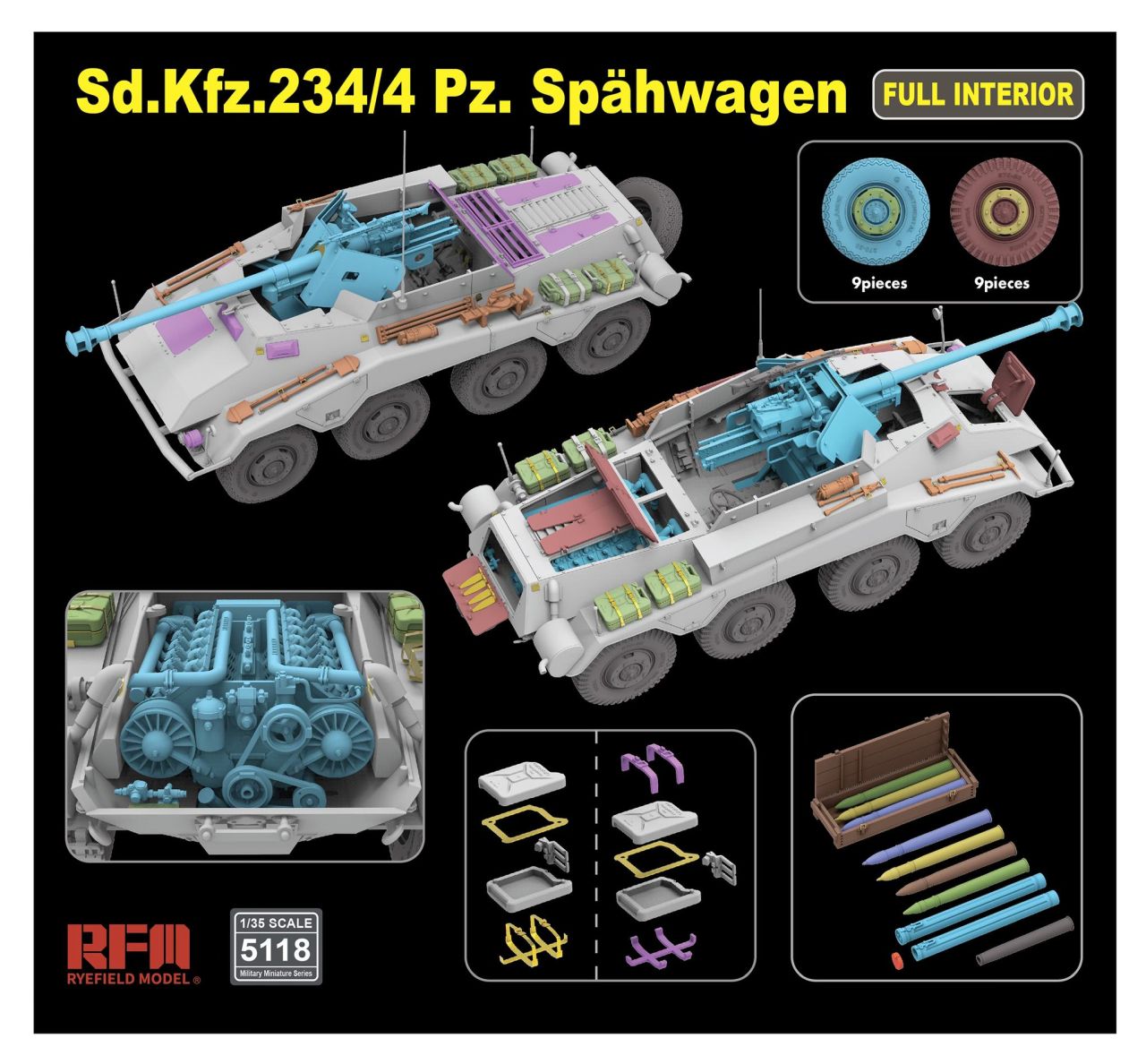 RFM Sd.Kfz.234/4 Pz.Spähwagen with FULL INTERIOR 1/35