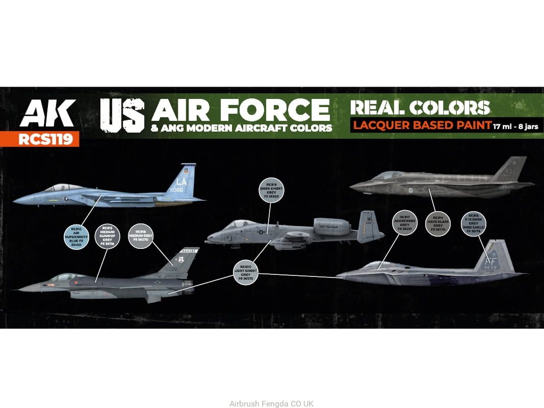 AK US Air Force & ANG Modern Aircraft Colors set (8x 17ml)