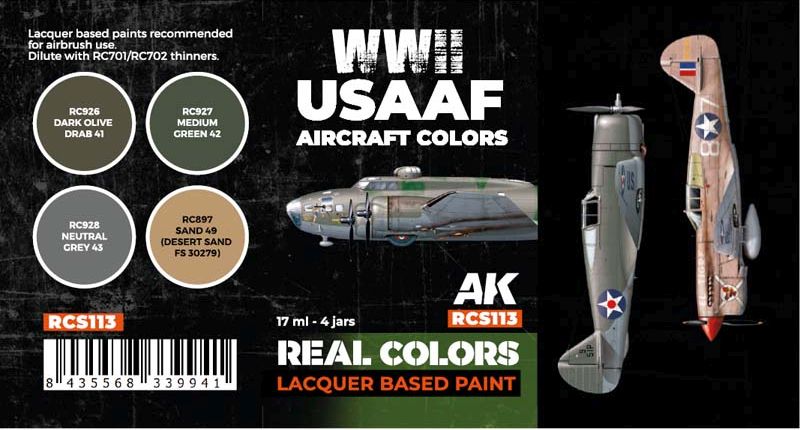 AK WWII USAAF Aircraft Colors set (4x 17ml)