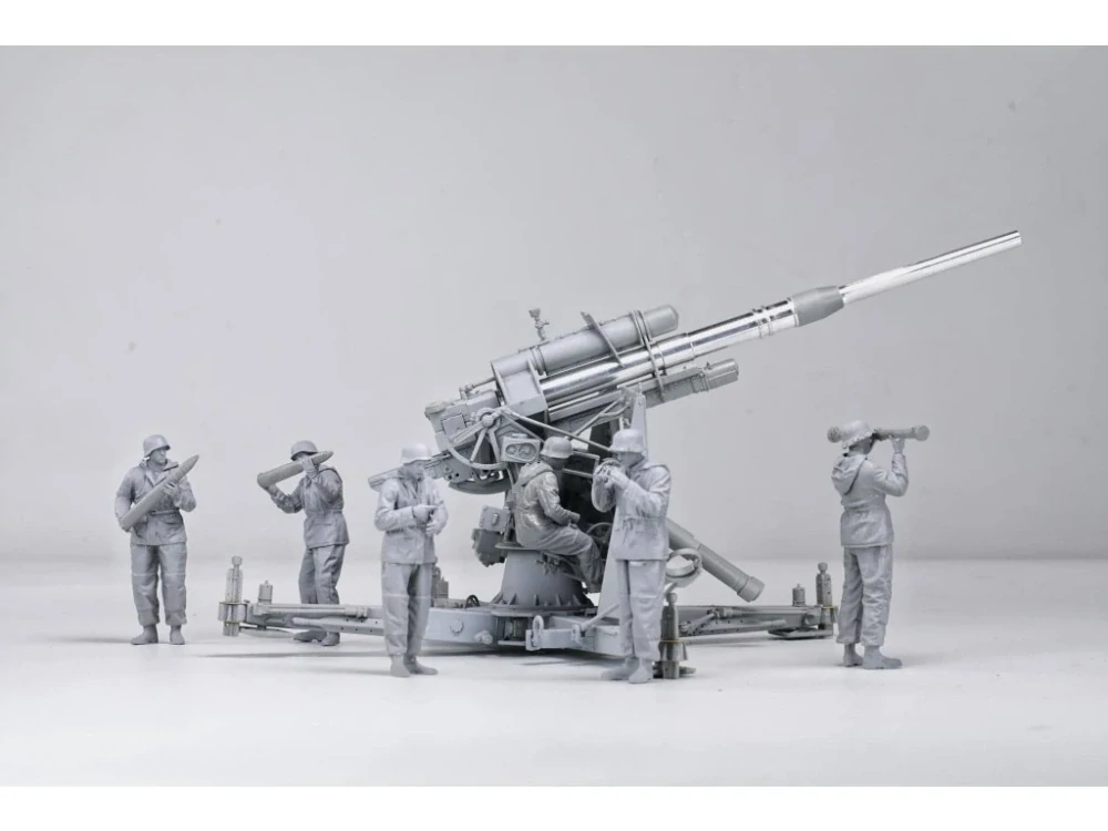 Border Model German 88mm Gun Flak36 w/6 Anti-aircraft Artillery Crew Members Limited (6 Figurek Jason, kovová hlaveň a kovový dárkovy box!) 1/35