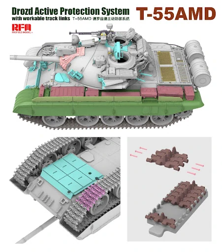 RFM T-55 AMD Drozd Active Protection System (With Workable Tracks) 1/35