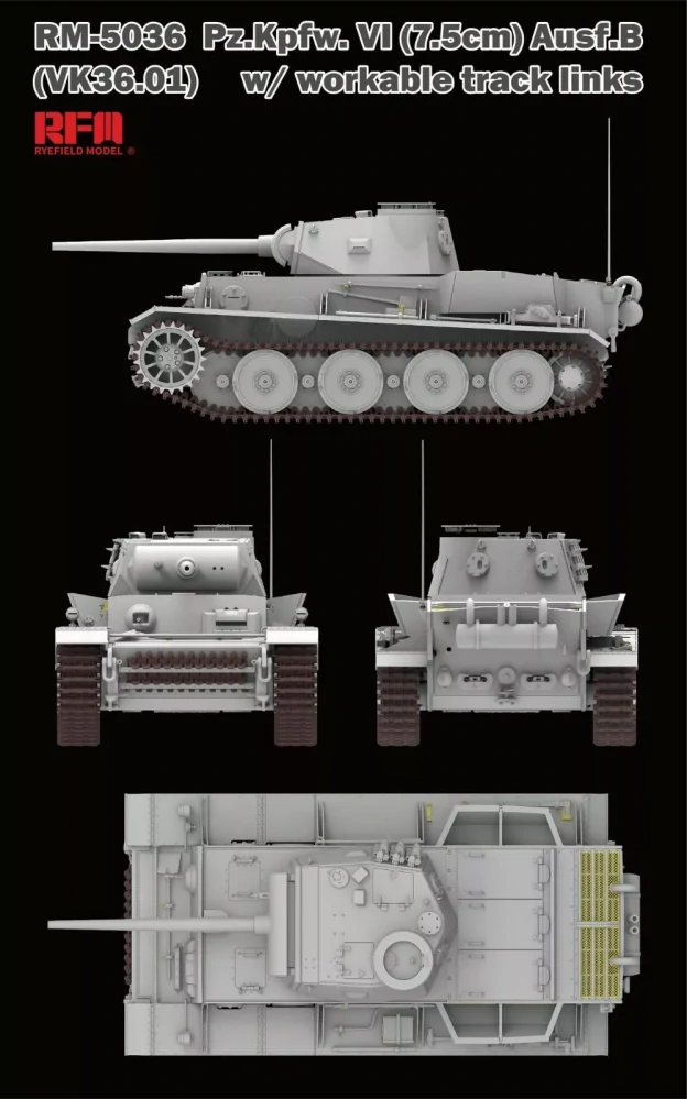 RFM Pz.Kpfw.VI (7.5cm) Ausf.B (vk36.01) - With Workable Tracks 1/35