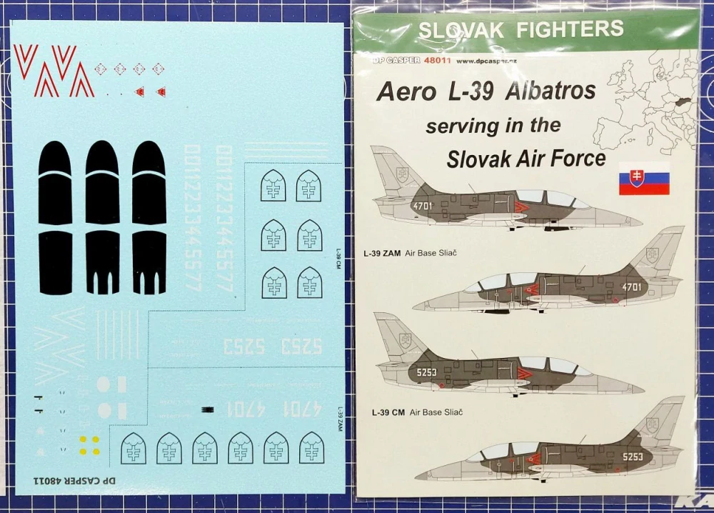 DP Casper Slovak Fighters Aero L-39 Albatros serving in the Slovak Air Force - decal set (SK) 1/48