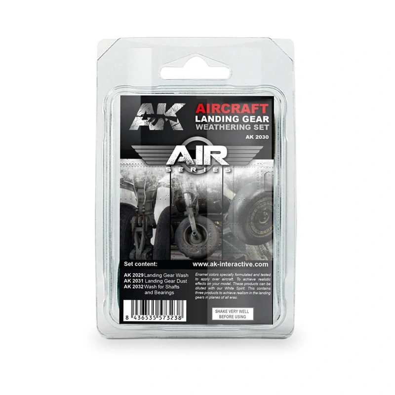 AK Aircraft Landing Gear Weathering Set (Air Series) - 3 x 35ml / Podvozky letadel