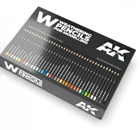 AK Weathering pencils: Deluxe edition box / Kompletní set patinovacích akvarelových tužek (37ks)