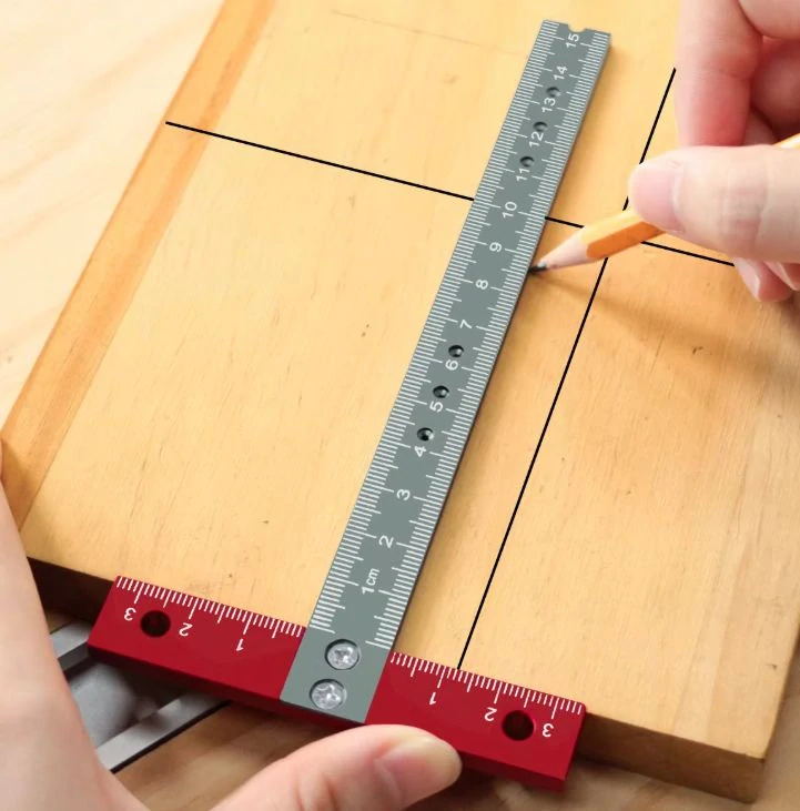 Pravoúhlé Řezací Pravítko T Kovové - 15cm (Přesazené)