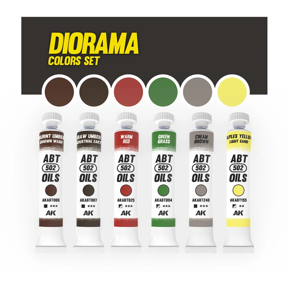 AK Diorama Colors set (6x20ml) / Sada olejových barev - Diorama