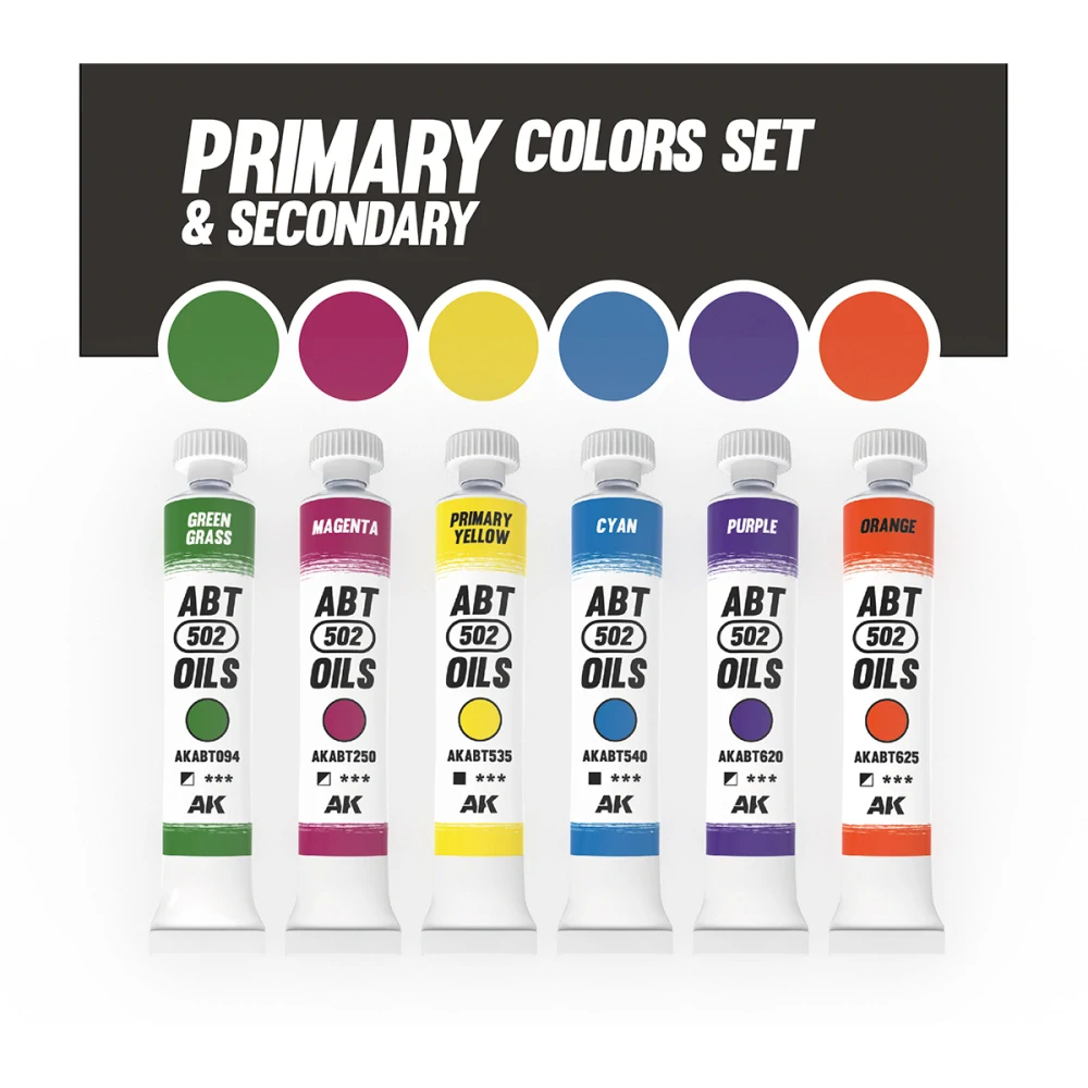 AK Primary & Secondary Colors set (6x20ml) / Sada olejových barev