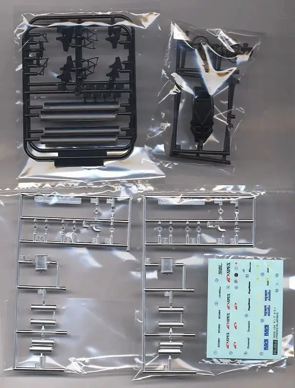 Fujimi GT-W Wing & Muffler tune set (Detail set - Spoilery, výfuky, sedačka, volanty, tuning dekály) 1/24