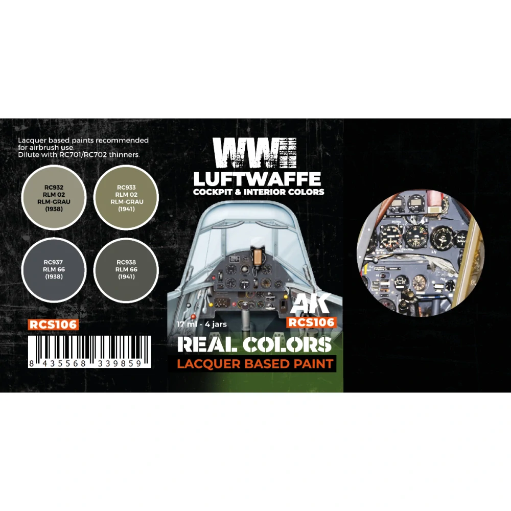 AK WWII Luftwaffe Cockpit & Interior Colors 1941-1944 set (4x 17ml)