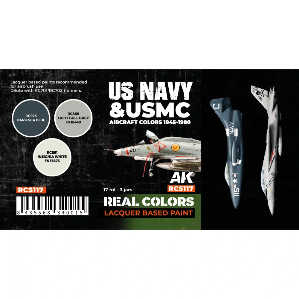 AK US Navy & USMC Aircraft Colors 1945-1980 set (3x 17ml)